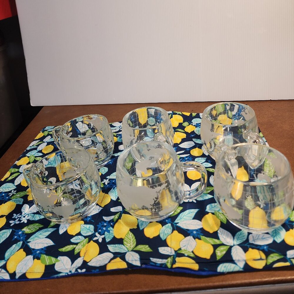 Nestle Collectible 6 pc. world globe coffee mugs NIB